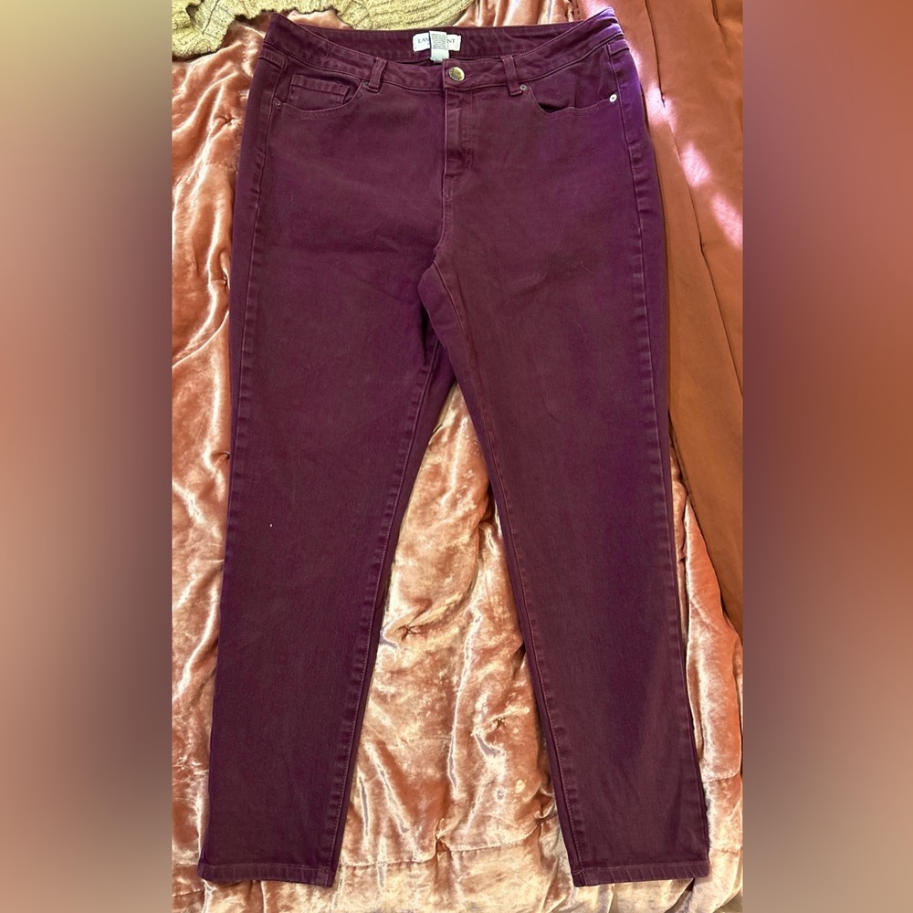 Lane Bryant Burgundy Dark Purple‎ Jean Pants Plus Size 14